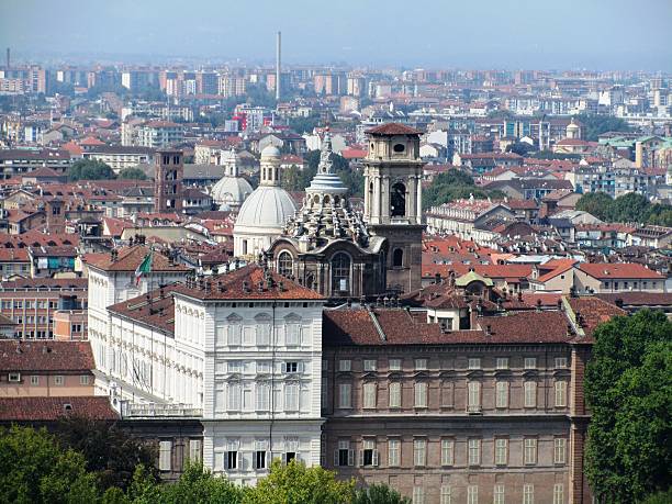 istock Turin panorama from the top under blue sky Italy 474945400