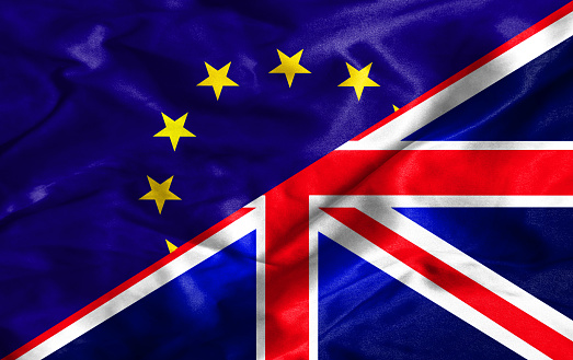 European Union and British flag