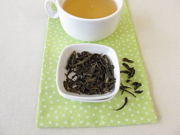 istock Loose ceylon royal silver white tea and cup of tea 474947770