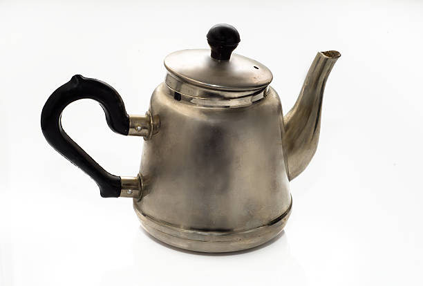 istock Vintage, old teapot from the samovar on a white background 474948508