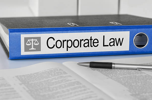 istock Blue folder with the label Corporate Law 474950552