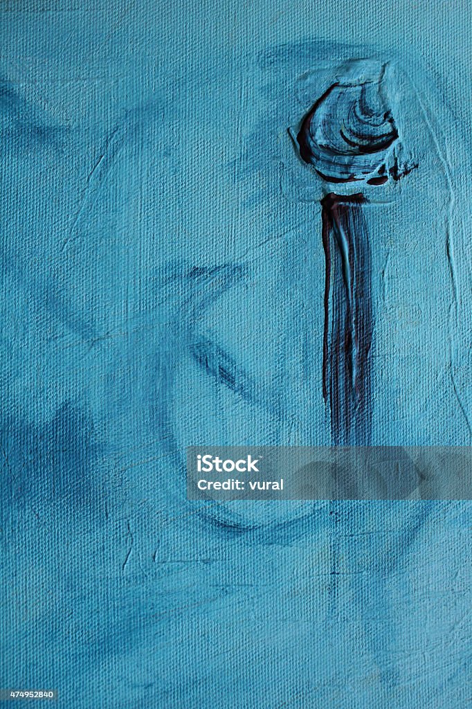 Blue bird acrylics painting. Abstract, blue, navy blue, acrylics painted on canvas. 2015 Stock Photo