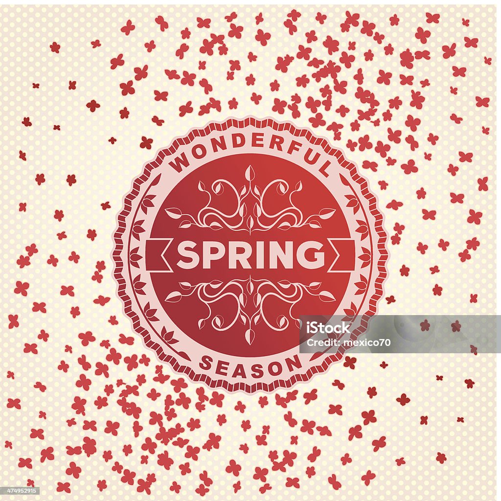 Wiosna retro etykiety z kwiatami - Grafika wektorowa royalty-free (Abstrakcja)