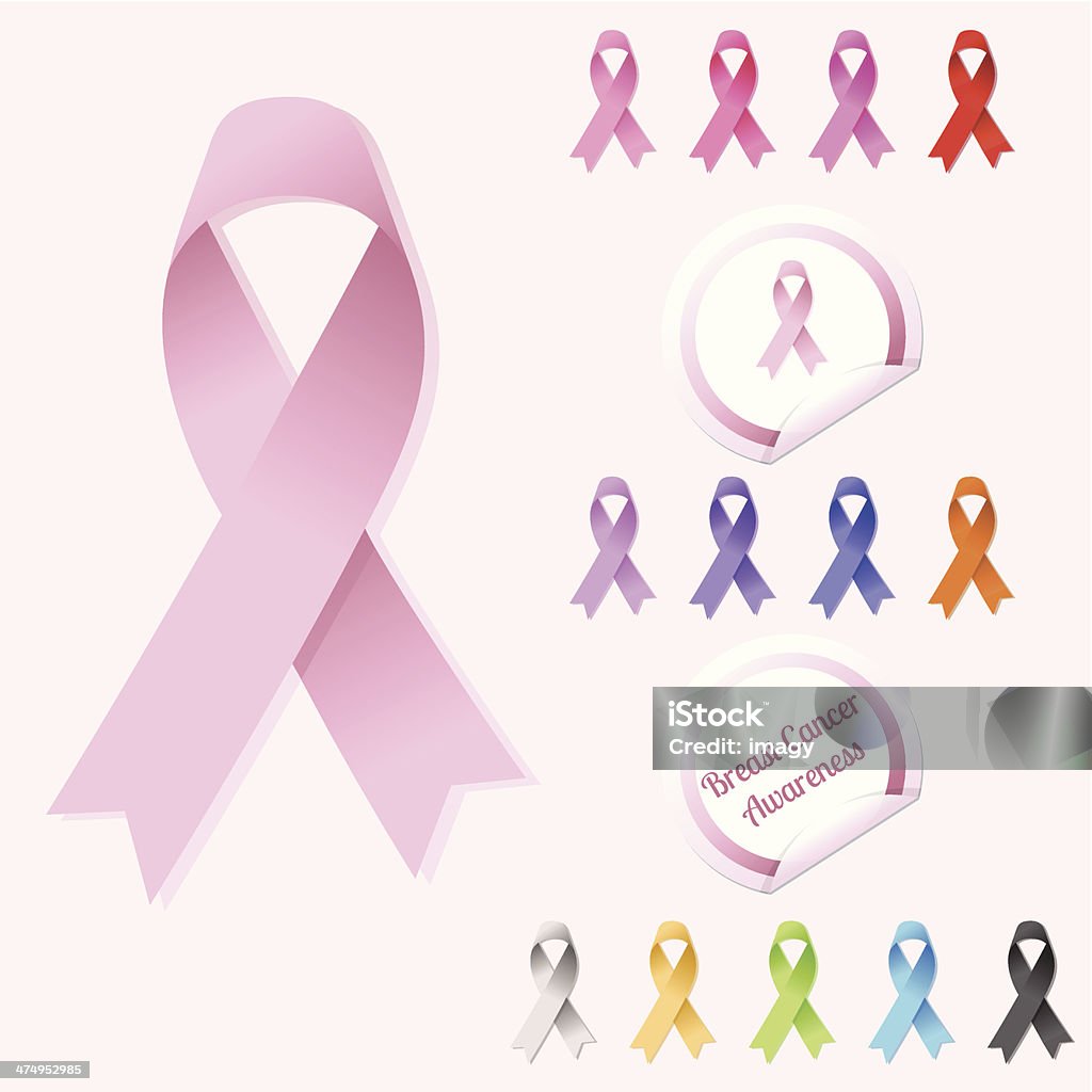 乳がん啓発のリボン - ちょう結びのロイヤリティフリーベクトルアート