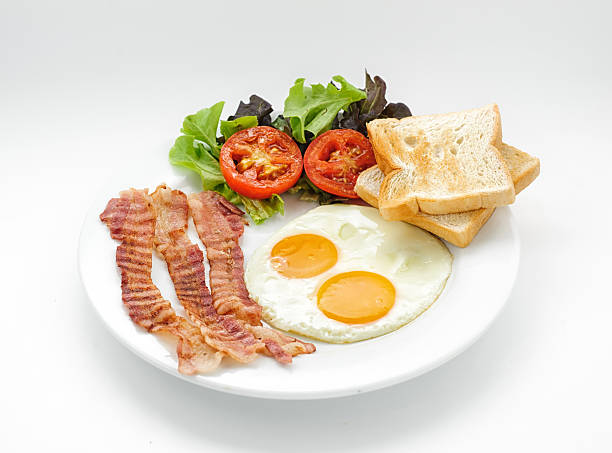 istock American breakfast with fried eggs, tomatoes, fried ham, beans   sausage 474953020
