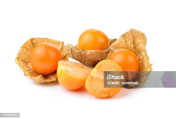Physalis Fruit On A White Background Stock Photo - Download Image Now - 2015, Autumn, Backgrounds