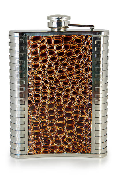 колба - insulated drink container hip flask alcohol brown стоковые фото и изображения