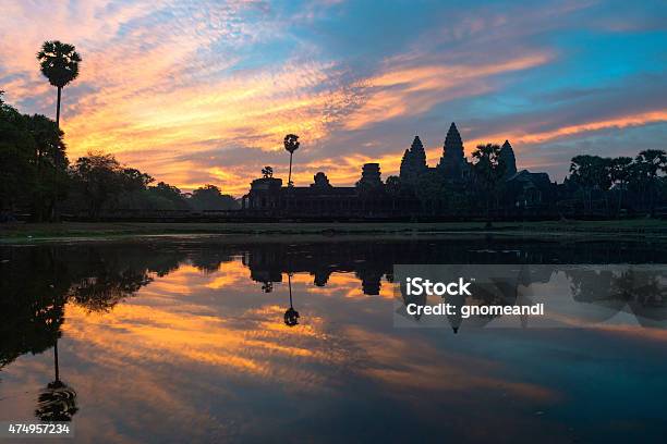 Angkor Wat At Sunrise Stock Photo - Download Image Now - 2015, Angkor Thom, Apsara