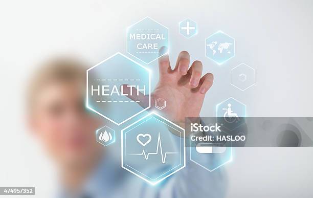 Medicine Doctor Hand Working With Modern Medical Icons Stock Photo - Download Image Now