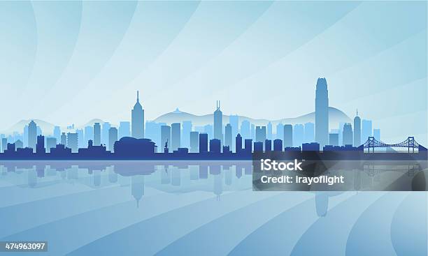 Hong Kong City Skyline Silhouette Background Stock Illustration - Download Image Now - Hong Kong, Urban Skyline, Building Exterior