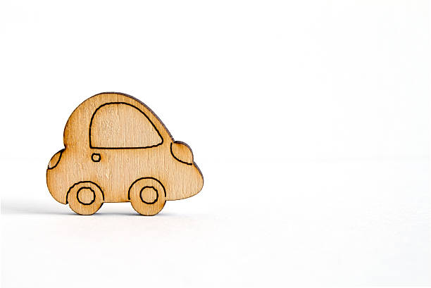 istock Wooden car icon on white background 474964102