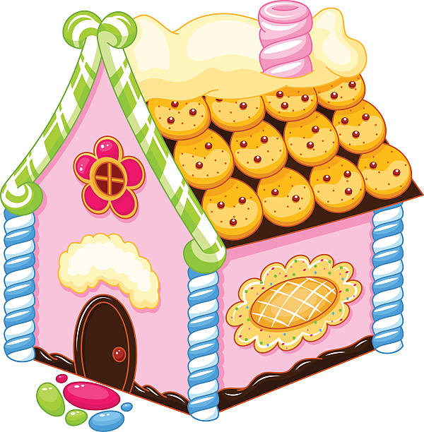 Gingerbread House Image Gingerbread House on a white background gingerbread house cartoon stock illustrations