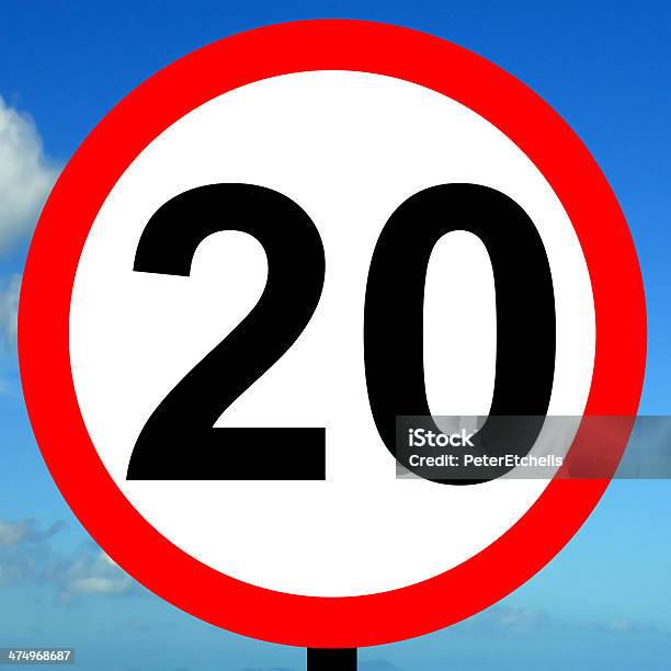 20mhp Speed Limit Sign Stock Photo - Download Image Now - Control, No People, Order