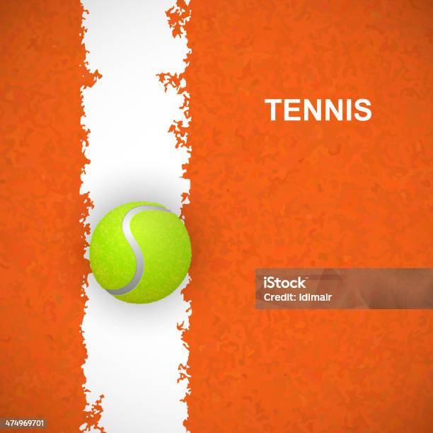 Ilustración de Pelotas De Tenis En La Cancha Vector y más Vectores Libres de Derechos de Tenis - Tenis, Pistas, Competición