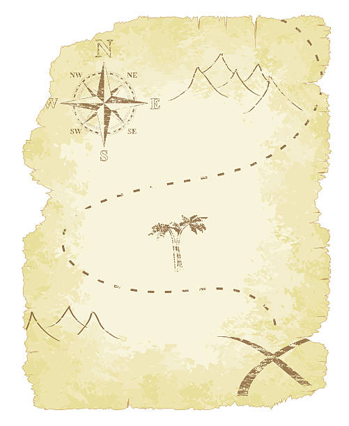 宝の地図 - scroll parchment paper old点のイラスト素材／クリップアート素材／マンガ素材／アイコン素材