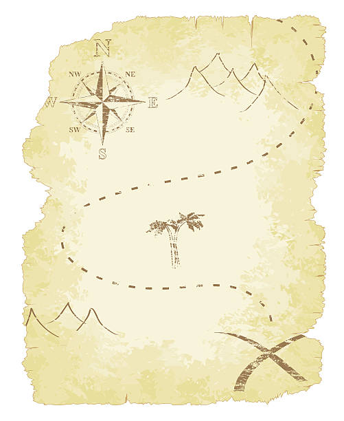 mapa skarbów - treasure map stock illustrations