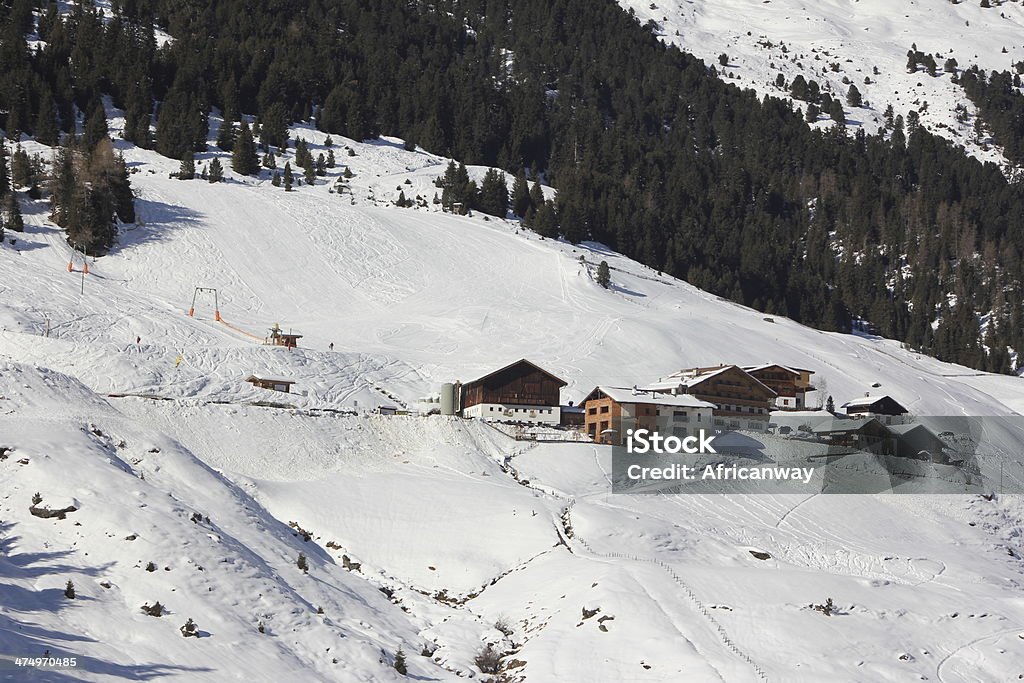 Ski Slope in Praxmar, Tyrol, Austria Praxmar is a small village in Tyrol Austria. It is a tourism destination with a beautiful landscape during summer and winter. Agriculture Stock Photo