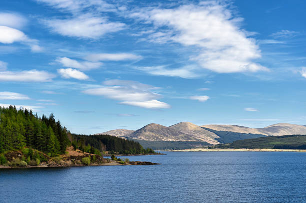 Loch Doon in the Galloway Forest Park in south west Scotland photographed on a bright sunny day