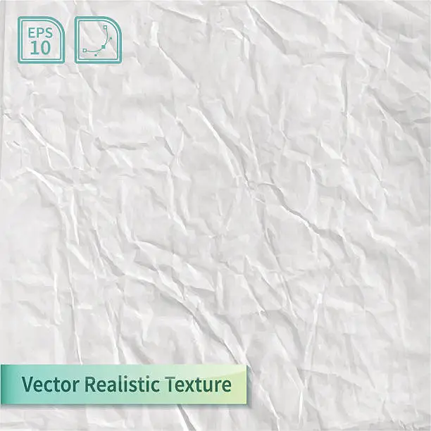 Vector illustration of Crumpled paper sheet. Wrapping paper texture.