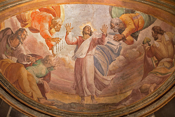 Rome -  Transfiguration on the mount Tabor fresco