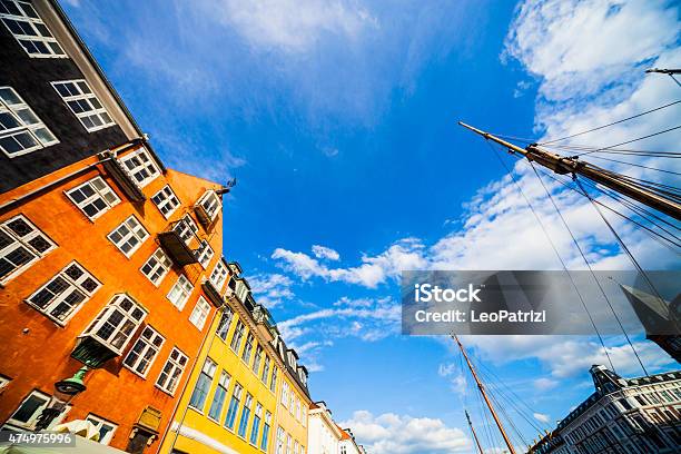 View Of Copenhagen Famous Nyhavn District Stock Photo - Download Image Now - 2015, Ancient, Architecture