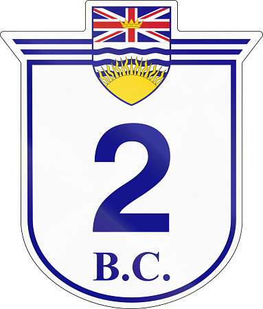 Shield for the British Columbia Highway number 2.