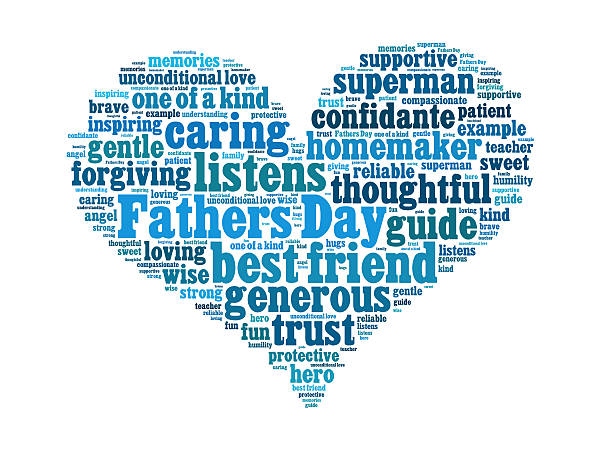 istock Father's Day text graphic in heart shape on white background 474981032