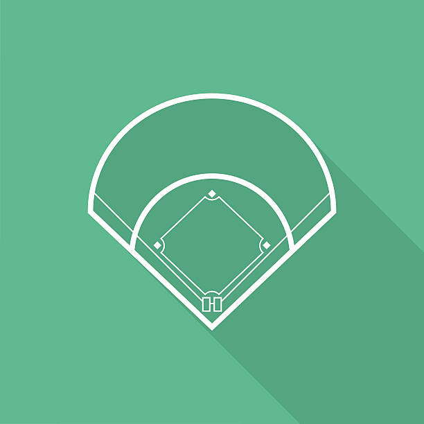 ilustraciones, imágenes clip art, dibujos animados e iconos de stock de campo de béisbol - campo de béisbol