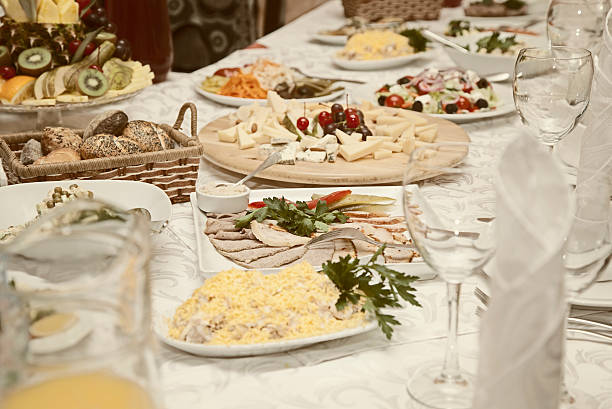 istock Salads and snacks are on the festive table 474983166