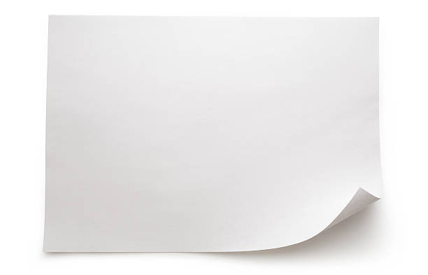Sheet of paper Blank sheet of paper on white background curled up photos stock pictures, royalty-free photos & images