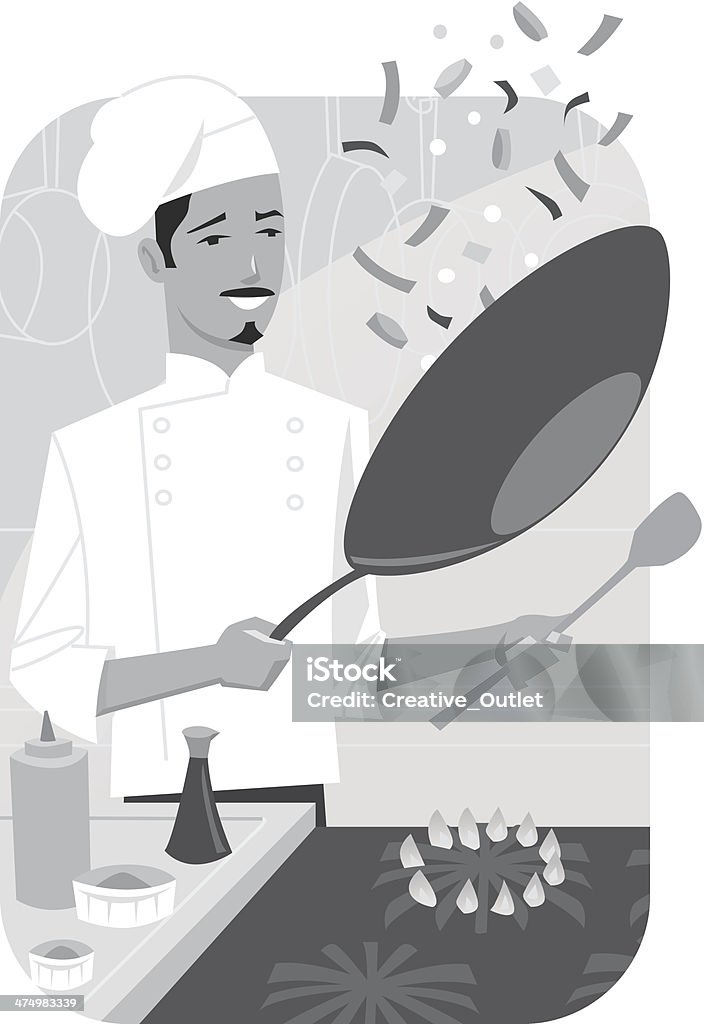 Chef Stir Fry Adult stock vector