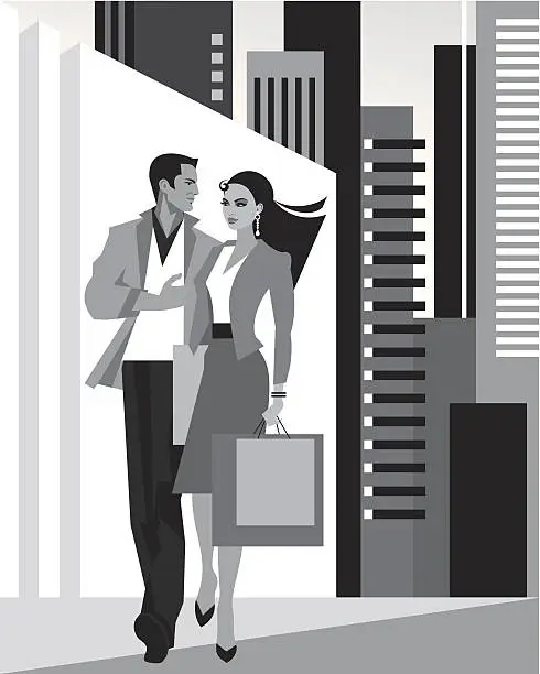 Vector illustration of Couple City