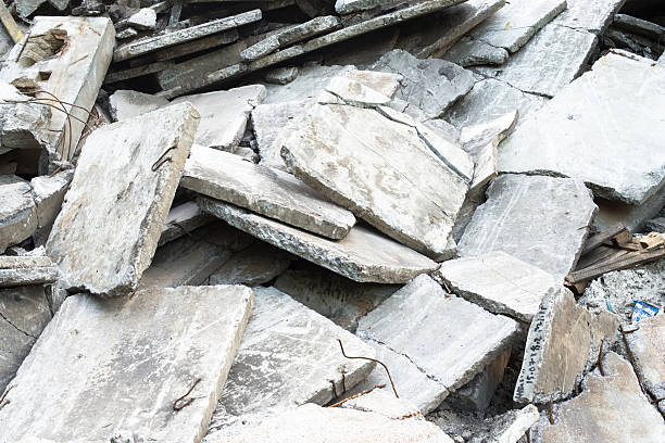 Heap of the damaged concrete blocks Heap of the damaged concrete blocks. Construction debris. demolishing stock pictures, royalty-free photos & images