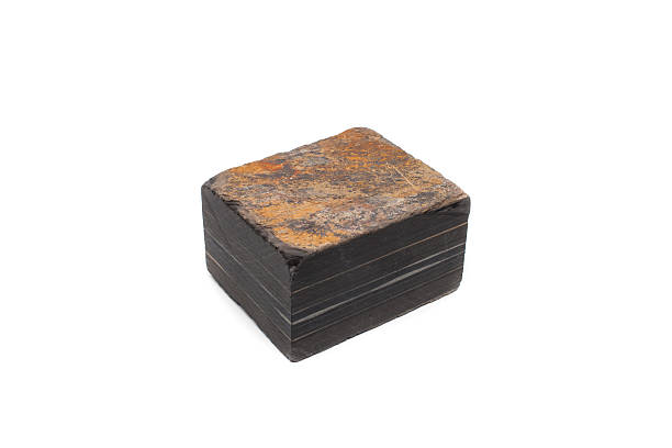 istock Isolated slate rock, one kind of metamorphic rock 474987266
