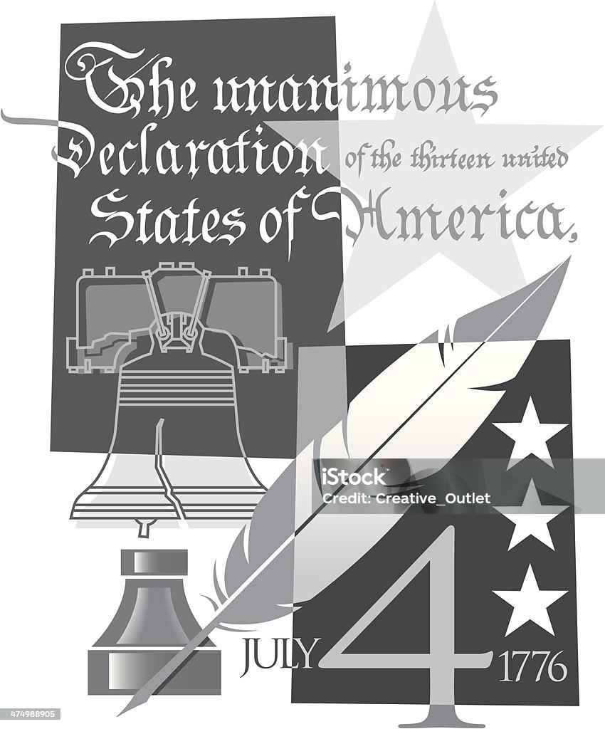 Declaration Collage Liberty Bell - Philadelphia stock vector