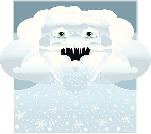 old man winter c - january winter icicle snowing stock illustrations