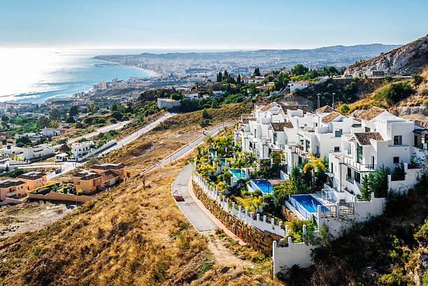 Aerial view of Fuengirola. Fuengirola is a large town and municipality on the Costa del Sol , Malaga. Andalusia, southern Spain