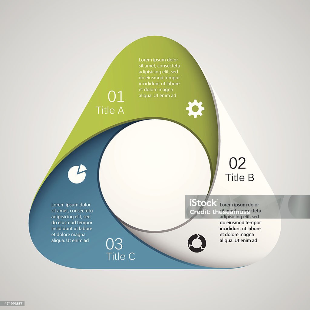 Moderne Vektor-info-Grafik für business-Projekt - Lizenzfrei Drei Gegenstände Vektorgrafik