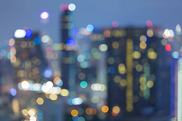 istock Blur bokeh office building background during twilight 474992584
