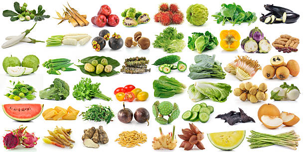 istock set of fruit and vegetable on white background 474992824