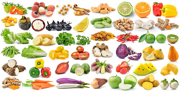 istock set of fruit and vegetable on white background 474992826
