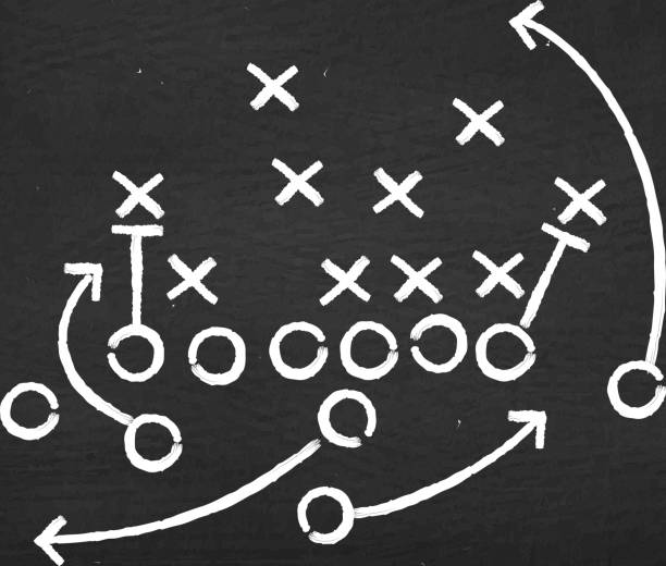 istock American football touchdown strategy diagram on chalkboard 474993400