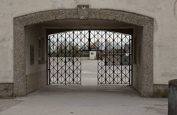 Dachau, Germany - April 13, 2015 : Entryway into the Dachau Concentration Camp.