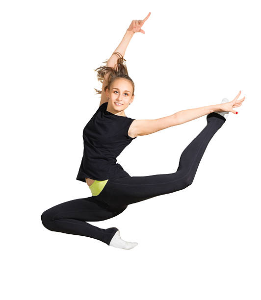 istock Young dancing girl isolated 474996544
