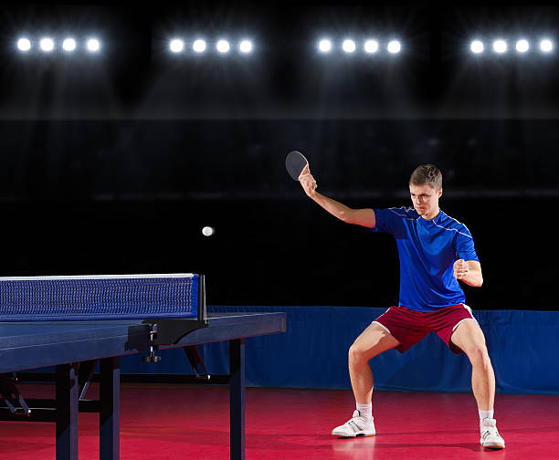 istock Table tennis player at sports hall 474996926