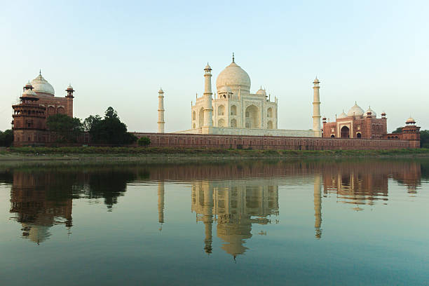 istock Taj Mahal sunrise with reflections 474998806