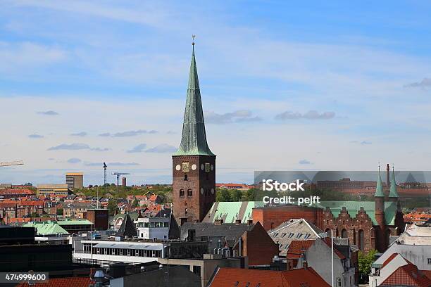 Aarhus Skyline And Sct Clemens Kirke Cathedral Stock Photo - Download Image Now - 2015, Aarhus, Cathedral