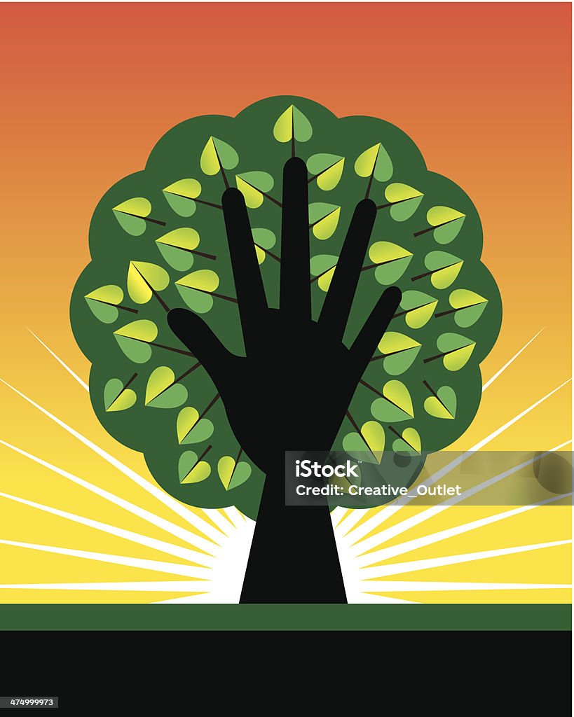 Tree Earth Hand Hand Tree Earth Stock Illustration - Download Image Now - Abstract ...
