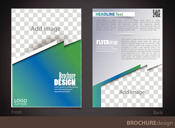 Modelo de design de brochuras.   Proporcionalmente para A4 size - ilustração de arte em vetor