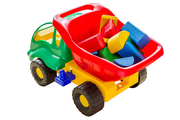istock Toy car truck with bricks, isolated 475003328